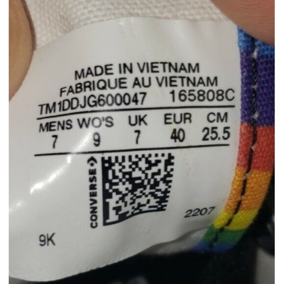 Converse Chuck Taylor All Star Rainbow Black Women's Size 9 New - Picture 7 of 7